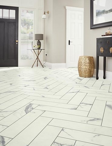 Entry Foyer Luxury Vinyl Tile Herringbone LVT -  Pulskamps Flooring Plus in Batesville, IN